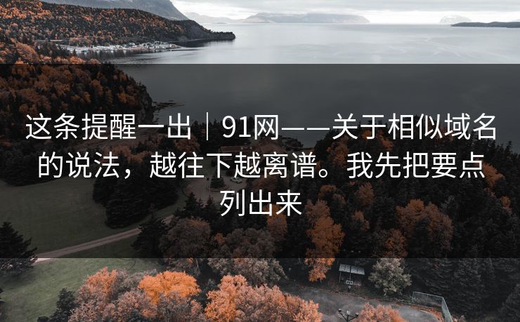 这条提醒一出｜91网——关于相似域名的说法，越往下越离谱。我先把要点列出来  第1张
